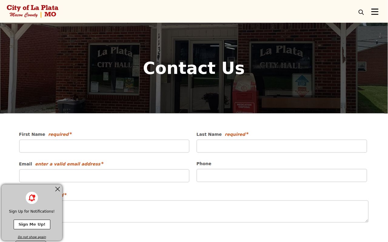 La Plata criminal records contact page for city report requests