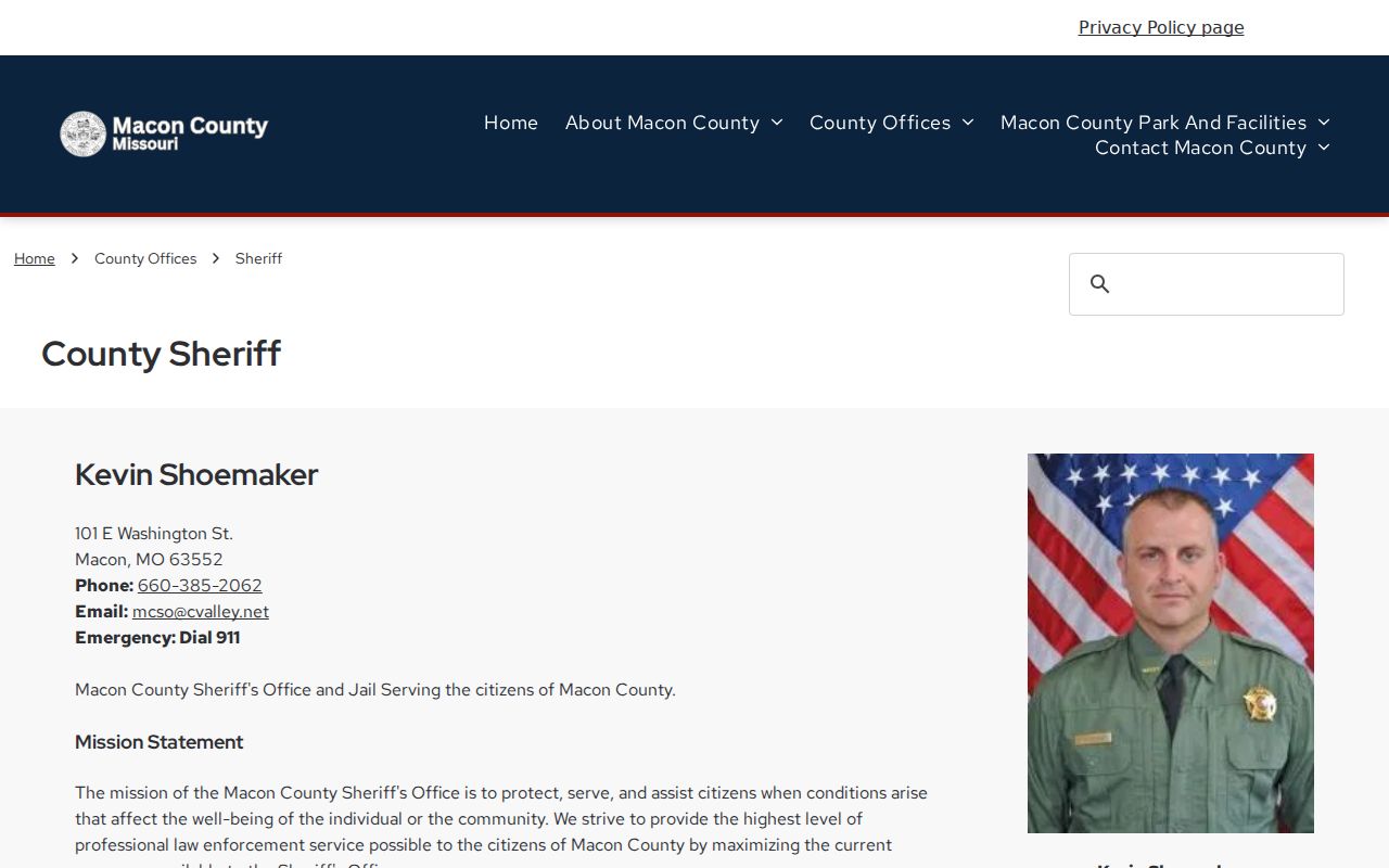 Macon County criminal history sheriff and jail information