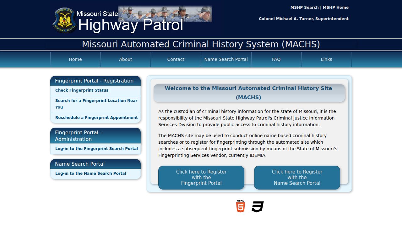 Macon County criminal history MACHS background check portal